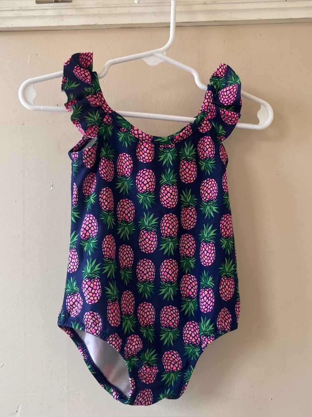 Carter's Navy One-Piece Swimsuit with Pink Pineapple Print